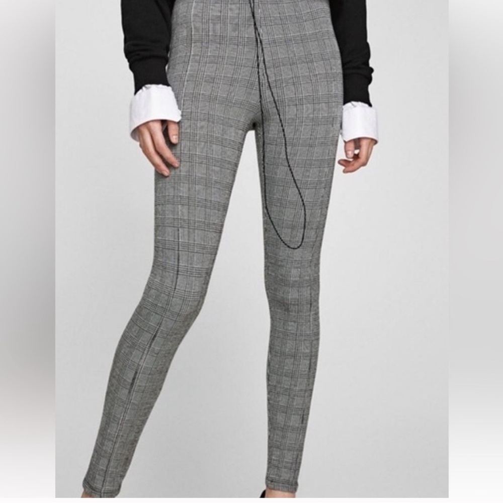 Zara Black/White Plaid Leggings